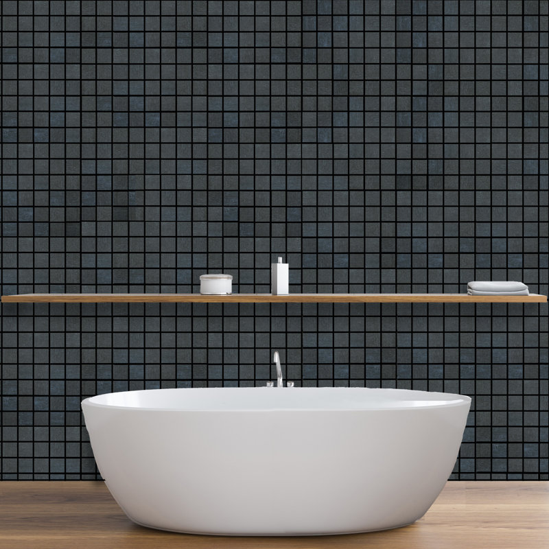 Native Rock 2" X 2" Porcelain Metal Look Tile Mosaic Sheet, Cobalt