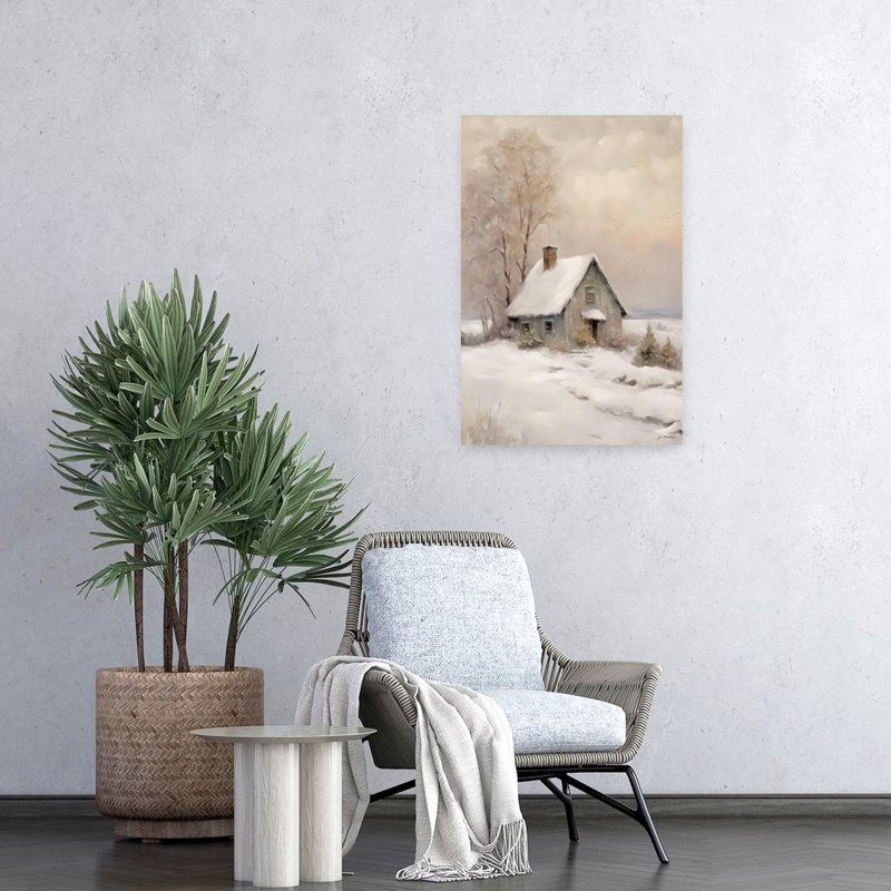 Paysage d'hiver abstrait givré, paysage contemporain, H 24 po x l 16 po