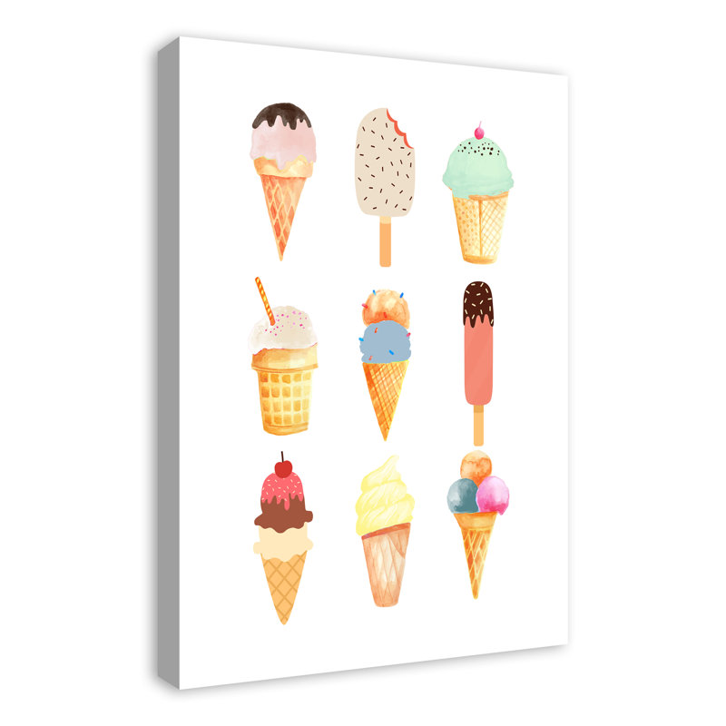 Art sur toile crème glacée, H 30 po x l 20 po x P 1,25 po