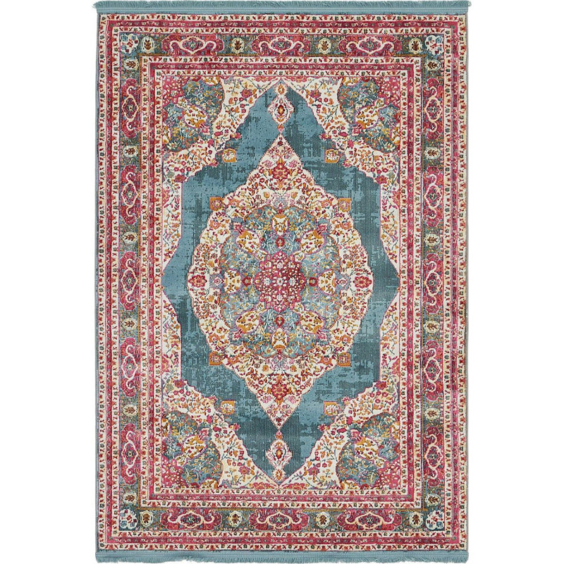 Tapis oriental rose Paren, Rectangle 4 pi 3 po x 6 pi