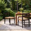 Chaises de patio en bois massif de style Mid-Century avec siège en osier tissé à la main Ziven-133533941