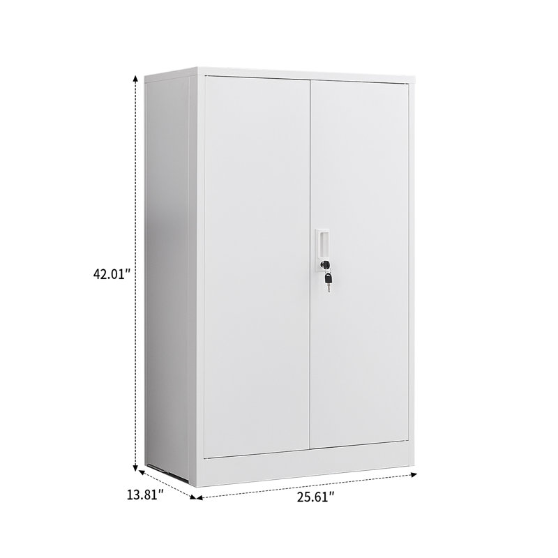 Armoire de rangement pliable de haute qualité avec deux tablettes pour le bureau et la maison, Blanc