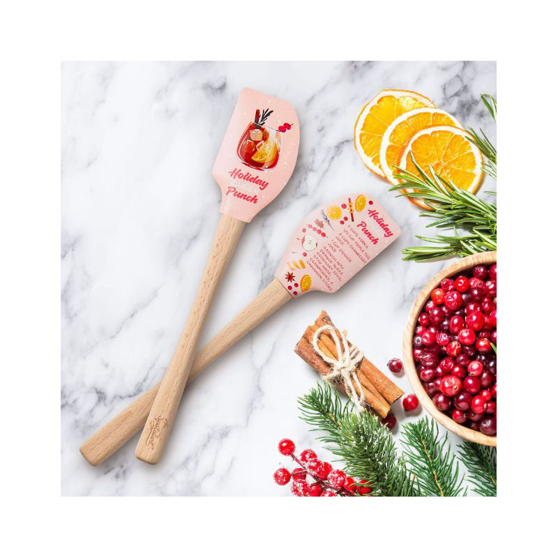 Spatulart® Holiday Punch Wood Handled Spatula