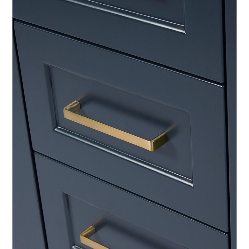 73 IN.  Single Bathroom Vanity, Midnight Blue, Rectangular,  White Quartz
