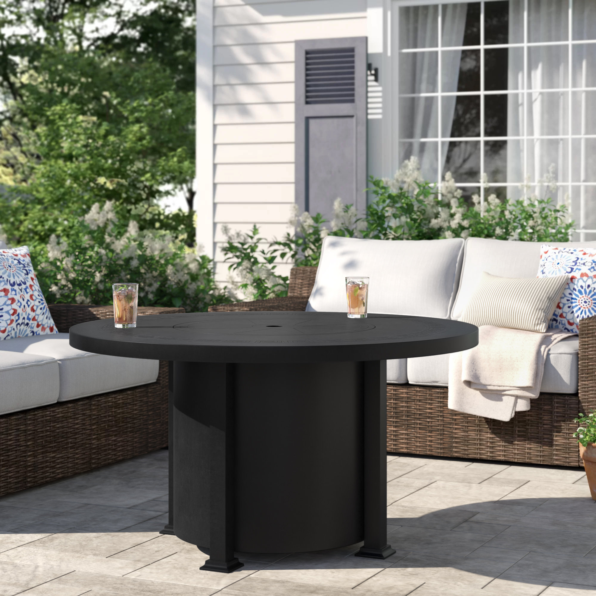 Canora Grey Rahn Aluminum Propane Fire Pit Table u0026 Reviews | Wayfair
