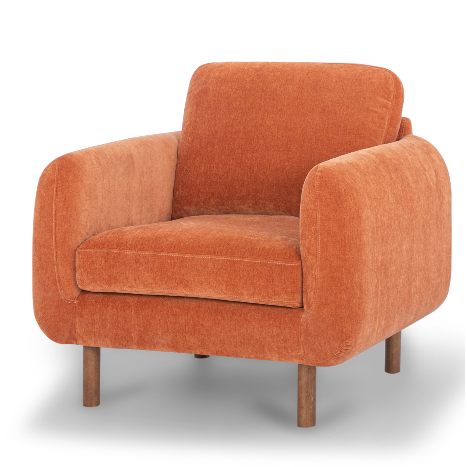 Leno Upholstered Armchair, Rust Performance Chenille