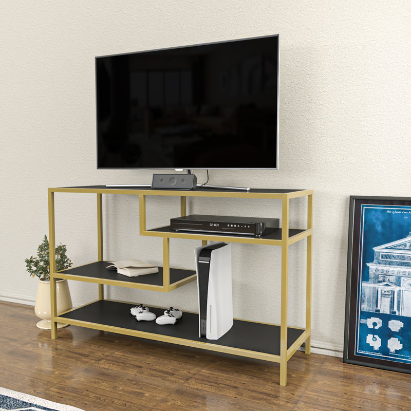 Tolleson TV Stand for TVs up to 55", Gold/Grey