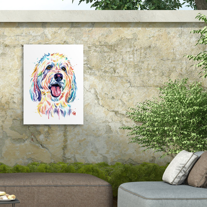 Lisa Whitehouse Goldendoodle - Toile d'extérieur moelleuse, H 14 po x l 19 po