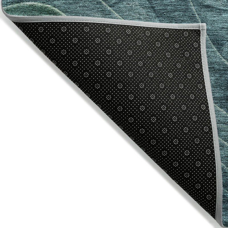 Elion Teal Washable Indoor-Outdoor Rug - , 10' x 14'