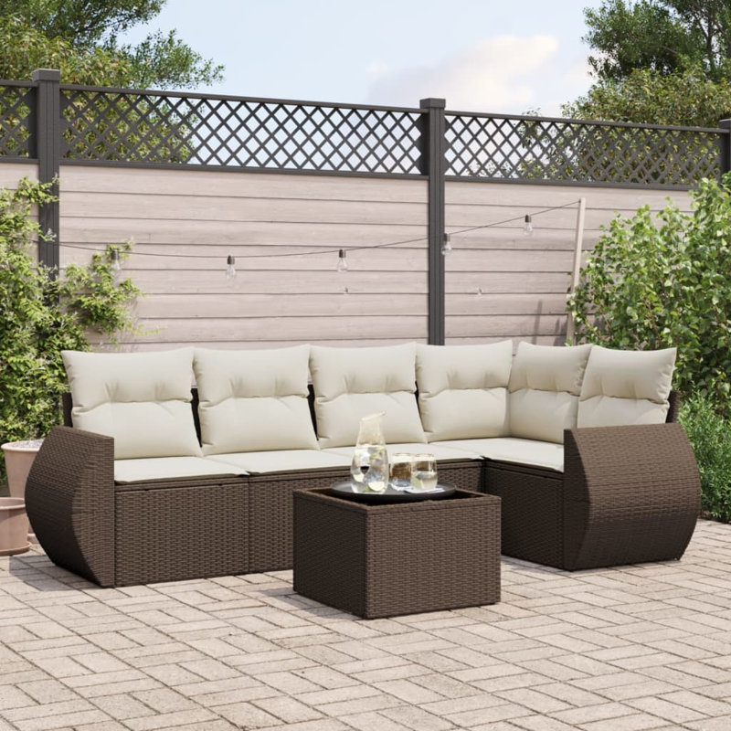 Grand canapé modulaire en rotin PE Vidaxl