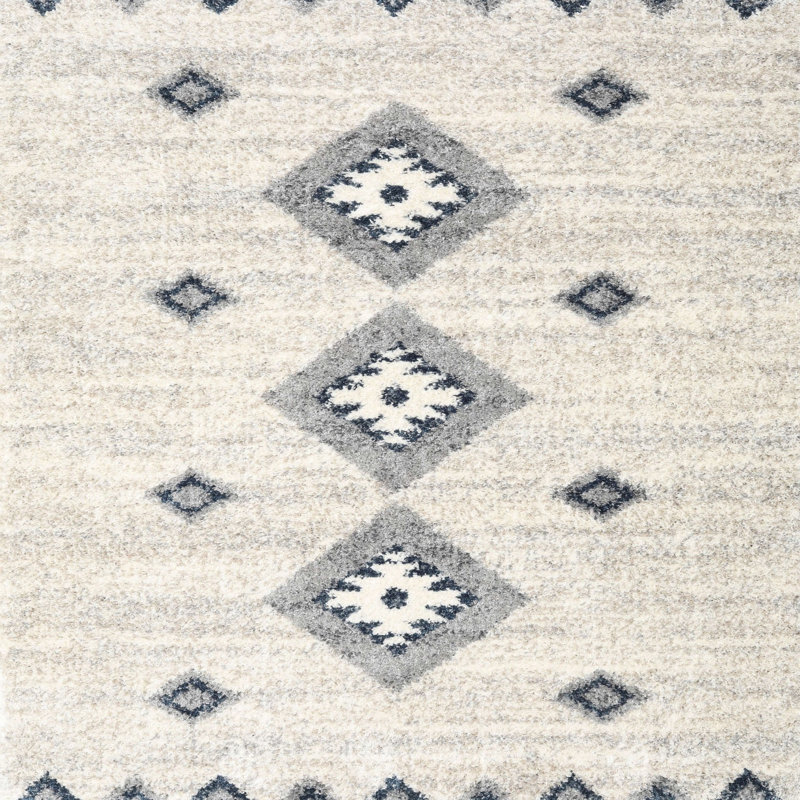 Tapis contemporain ivoire, Carré 6 pi x 6 pi