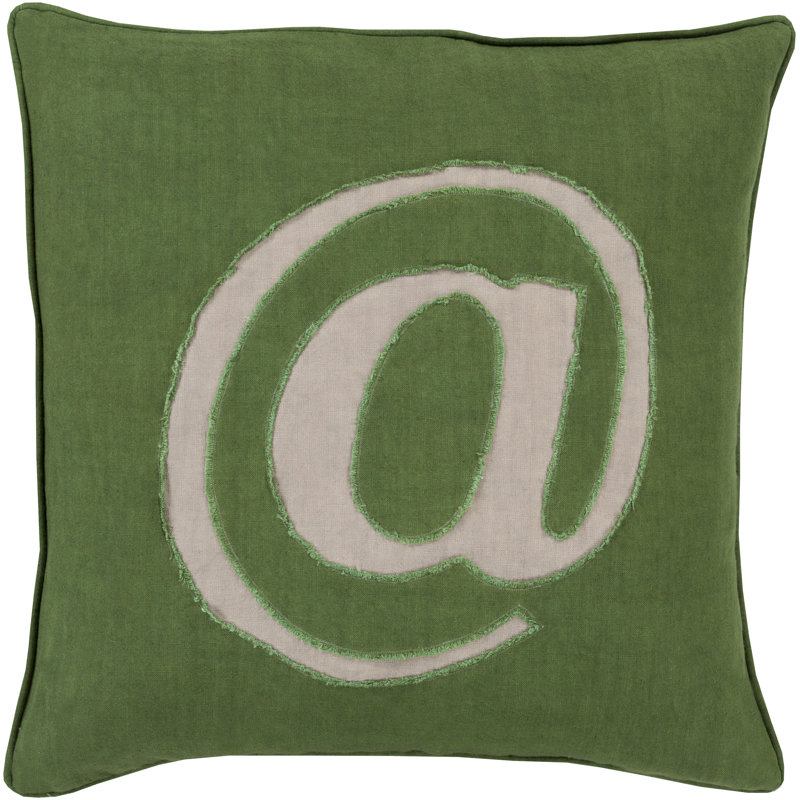 Pillow Cover, 22" H x 22" W x 4" D, Green, Polyester