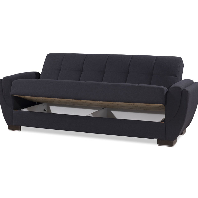 Canapé de rangement en chenille bleu foncé - et polyvalent, meuble élégant à hauteur de paquet de 90 po pour maisons modernes, 38,52 po