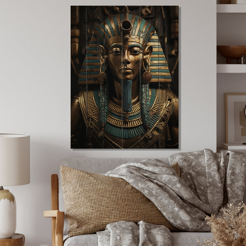 Égypte, anciens mystères Pharaon I sur bois, H 20 po x l 10 po x P 0,78 po