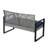4 - Piece Gray Patio Furniture With Blue Cushions And Wood Table, Weather Frame, Water Cushions, For Porch Garden Lawn Outdoor , , Ideal