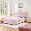 Kids Boucle Fabric Bed with Oversized Rabbit Ear Headboard, LED Lighting & 4 Storage Drawers-91399875