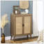 Buffet à buffet, armoire de rangement moderne Mid-Century avec portes et tablettes, armoire de style bohème en bois pour le salon