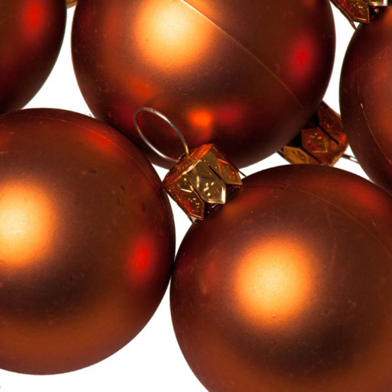 Ball Ornament, Copper Orange Satin, 6cm H x 6cm W x 6cm D