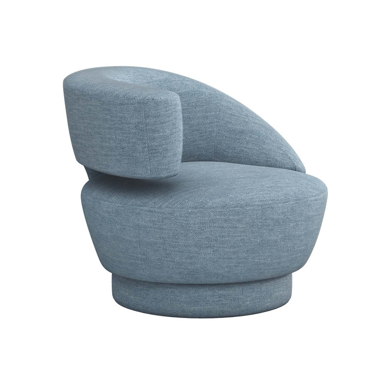 Arabella Upholstered Swivel Accent Chair, Surf Polyester Twill