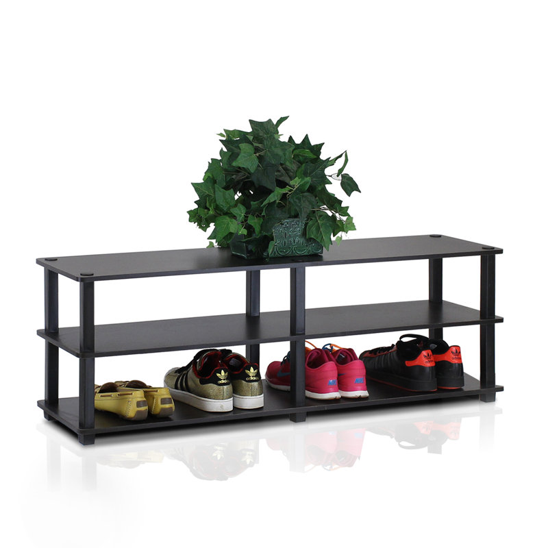 18 Pair Shoe Rack, Espresso/Black