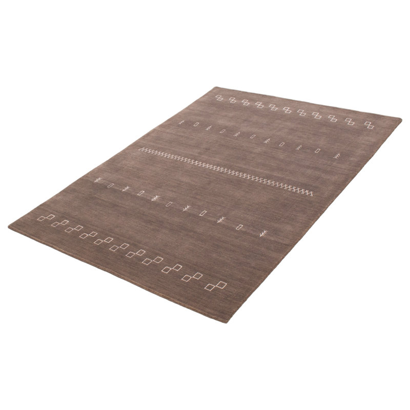 Tapis rectangulaire en laine nouvel âge unique 5 pi 8 po x 8 pi 0 po gris
