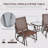 Brown Outdoor Glider Chairs With Coffee Table, Patio 2-Seat Rocking Chair Swing Loveseat With Breathable Sling For Backyard Garden And Porch-256110583