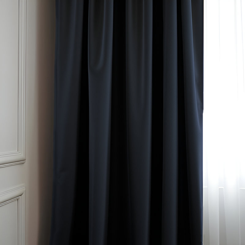 Pittsboro Crushed Velvet Eyelet Windows Panel Curtains, 117cm Width x 137cm Drop, Black