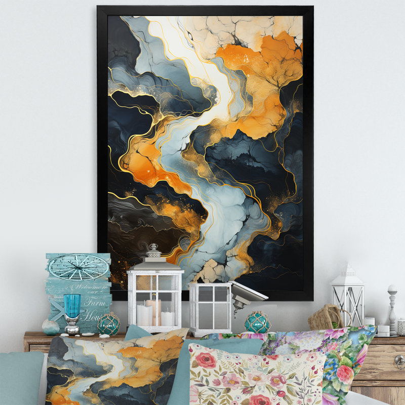 Meandering River Endless Journey V - Print on Canvas, Cadre noir, H 40 po x l 30 po x P 1,5 po