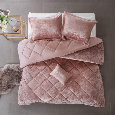 Ensemble d'édredon en velours 4 pièces