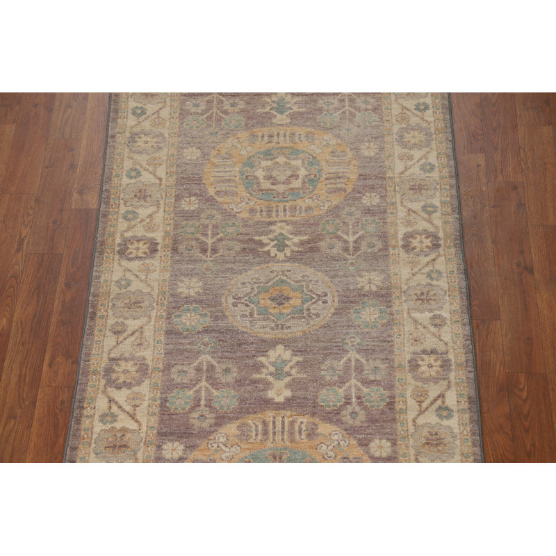 Vegetable Dye Oushak Turkish Runner Rug 3x13
