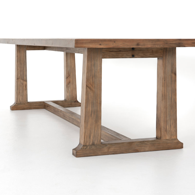 Otto Pine Wood Dining Table, Waxed Pine, 30" H x 39.25" W x 110" L