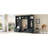 Blue Finish Antique Style 4-in-1 Detachable Hall Tree Coat Rack With 7 Hooks And Integrated Particle Board Construction