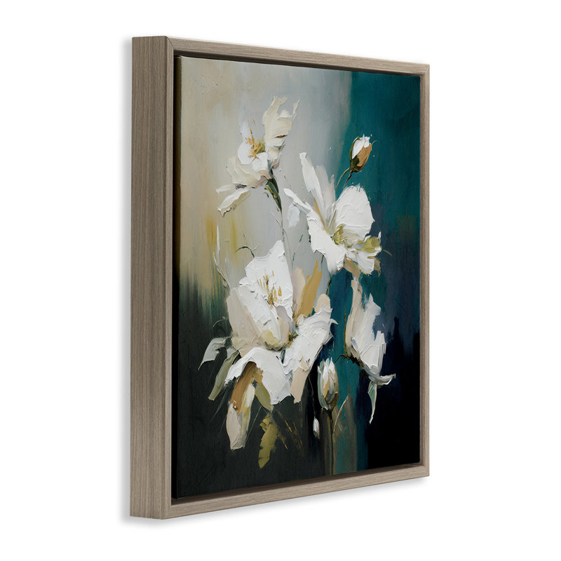 "Painterly Daubed Flowers", art mural sur toile flottante par Svetlana Aleynikova, H 18 po x l 18 po