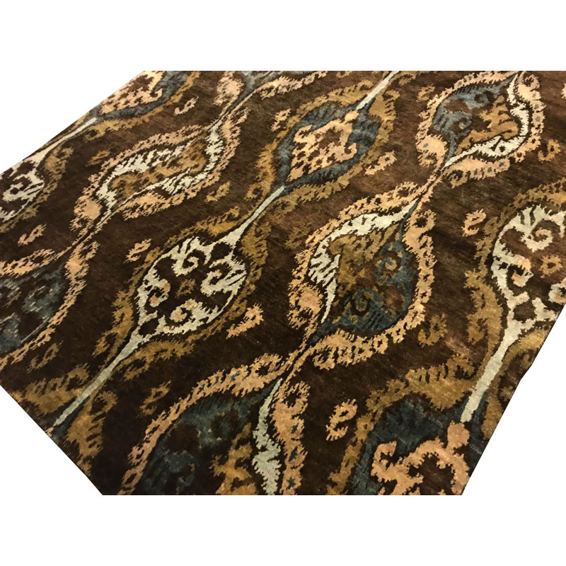 Himalayan Ikat Area Rug in Dark Brown