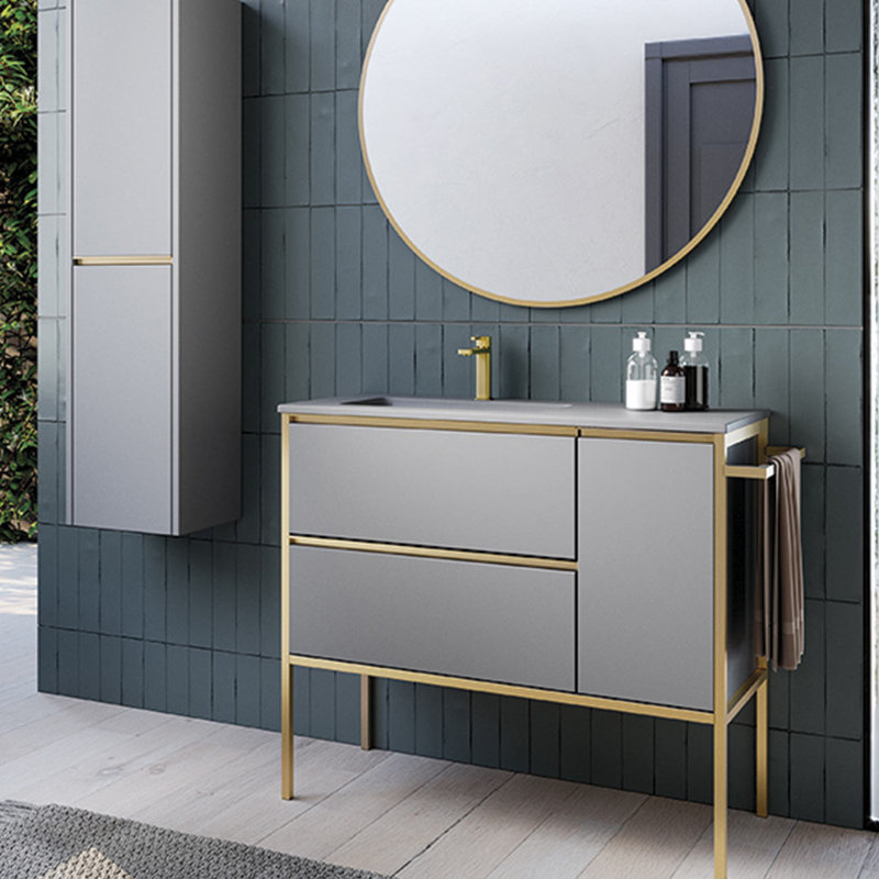 Meuble-lavabo simple 23 po Wethington, Noir / brun, H 19,29 po x l 22,8 po x P 40,55 po