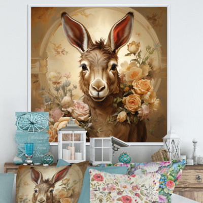 «Farmhouse Donkey In Field IV - Donkey», art mural