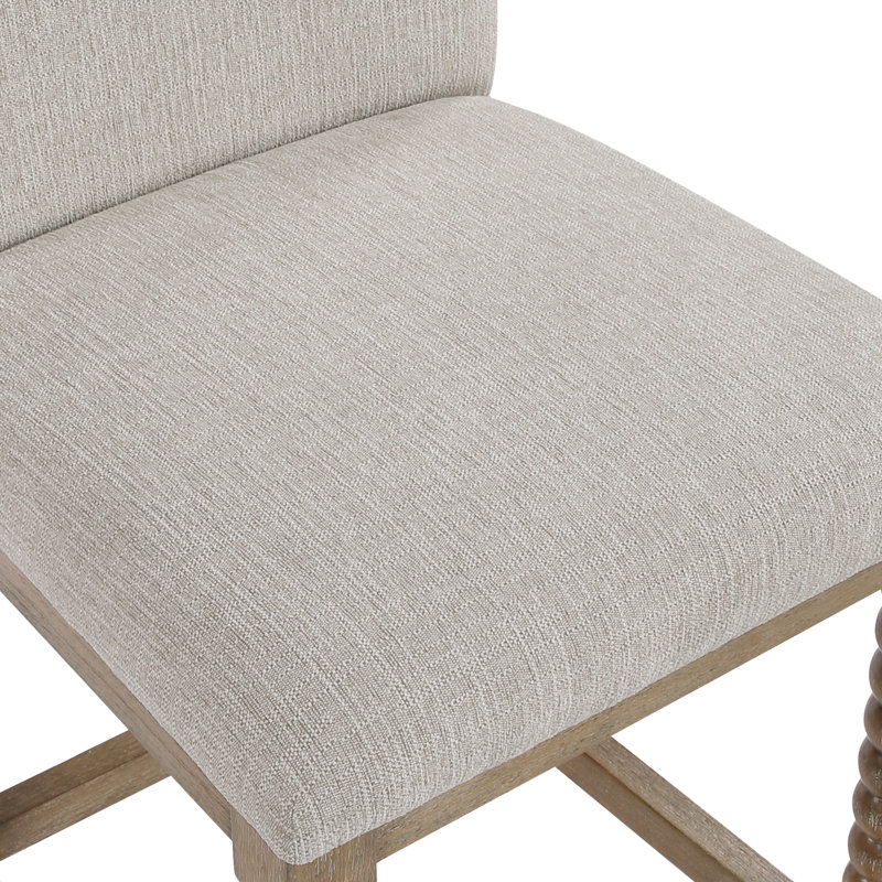 Tabouret de comptoir Carollyn, Brun, Brun / chenille-crème