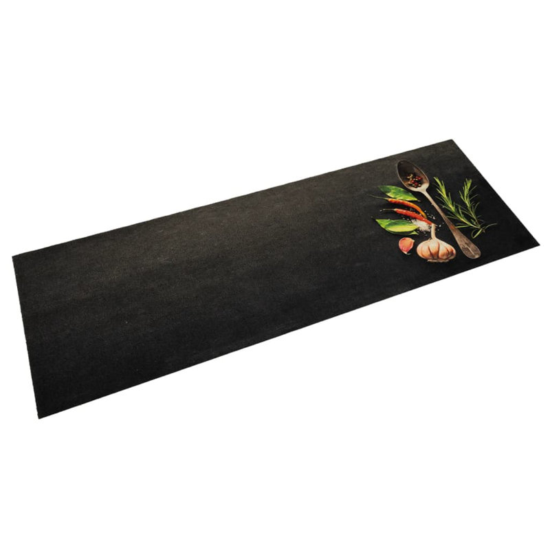 Miliano Water Resistant Kitchen Mat, Black And Green, 60 x 180 cm