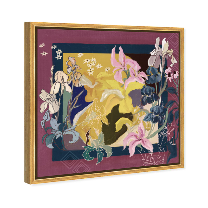 Layered Bloom Canvas Floral & Botanical Print by Oliver Gal, Black Frame, 12 x 12, 21"H x 21"W, Gold Floater Frame