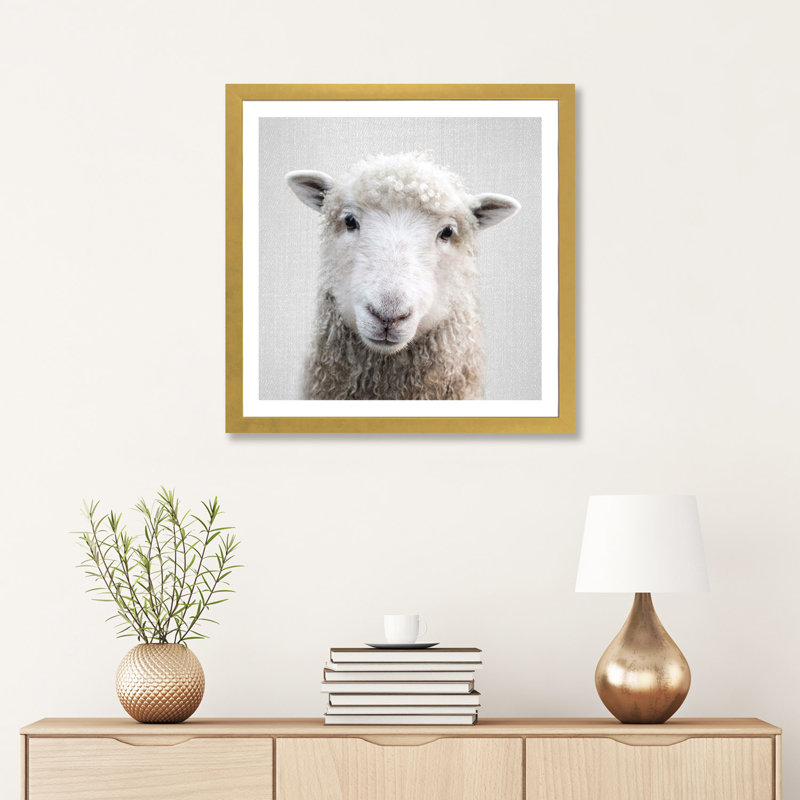 «Sheep» - reproduction de photo, H 24 po x l 24 po x p 1 po, Papier doré