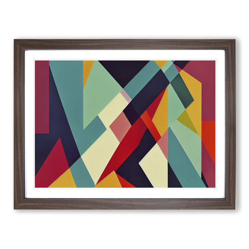 Abstract Art Vol.3 - Single Picture Frame Painting, Walnut, 46cm H x 64cm W x 2cm D