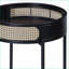 Table basse noire avec plateau en bois Pieds modernes en métal, robustes Confortable pour le salon
