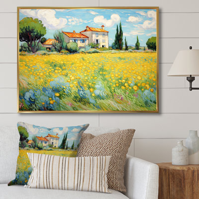 Vangogh The Yellow House In Arles I Framed On Canvas by Vincent Van Gogh Painting