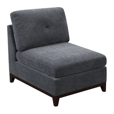 Modular Living Room Furniture Armless Chair Ash Chenille Fabric Cushion Armless Chair Couch