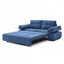 Lit convertible convertible 3 en 1 bleu pour dortoirs et petits espaces, coussins de dossier moelleux, structure en métal, revêtement en lin respirant, rembourrage à haute élasticité-1035605069
