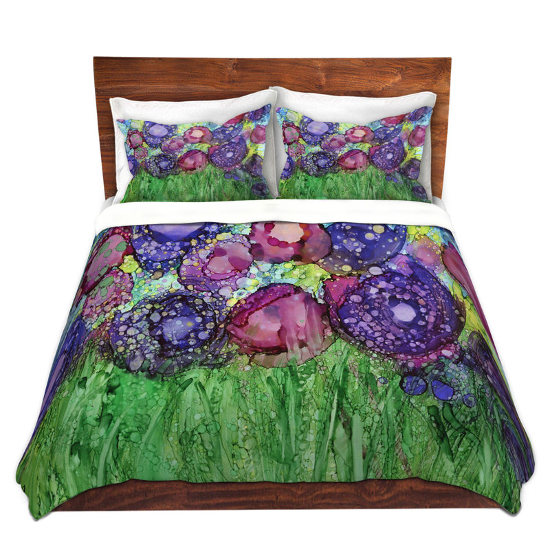 Ensemble de housse de couette en microfibre DiaNoche par Shay Livenspargar - Field of Roses