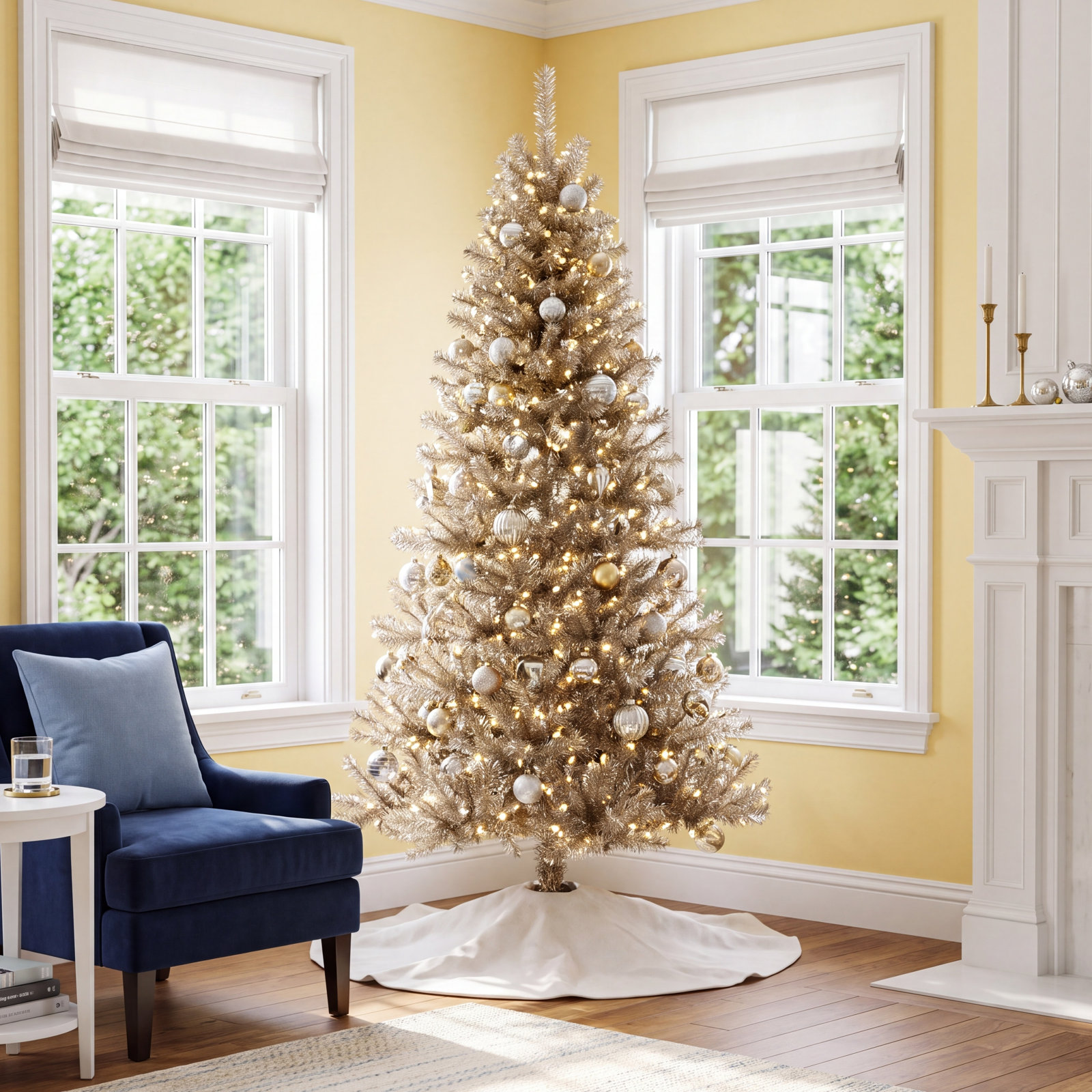 Champagne Fir Pre-Lit Christmas Tree, 9'