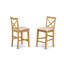 Ensemble 3 pièces pour petits espaces comprenant une table de salle à manger rectangulaire et 2 chaises rembourrées en tissu de lin, chêne-574751094