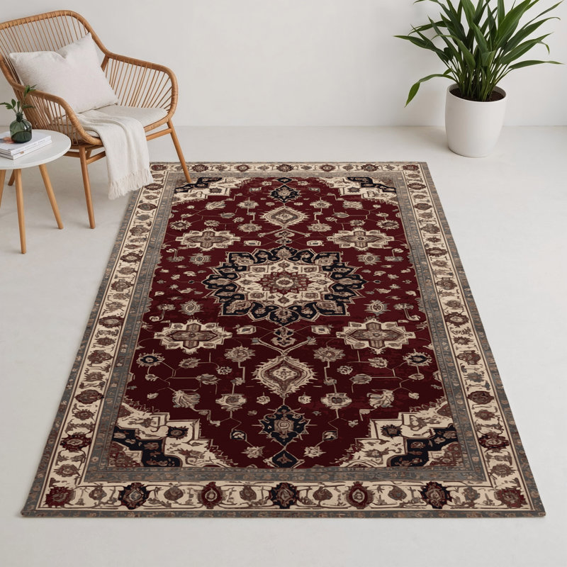 Tapis d'intérieur et d'extérieur gris Persian, Rectangle 9 pi x 12 pi