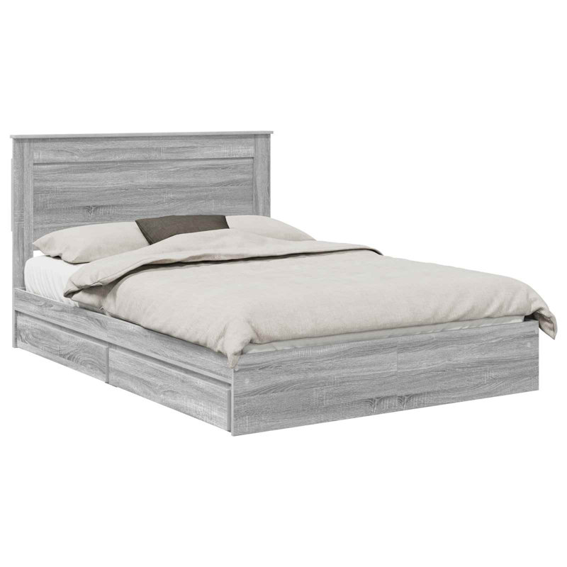 Bed, Grey Sonoma, European Kingsize (160 x 200 cm)